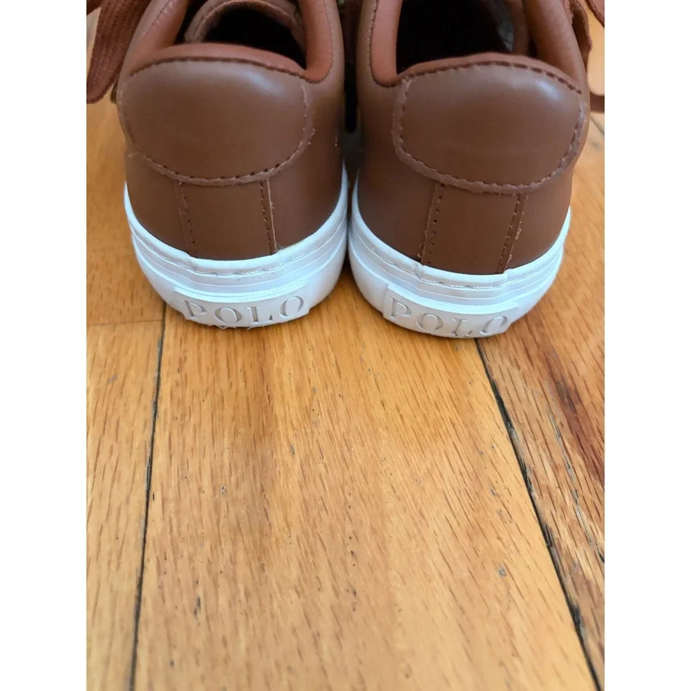 Polo Ralph Lauren Sayer Leather Sneakers Brown Size 12